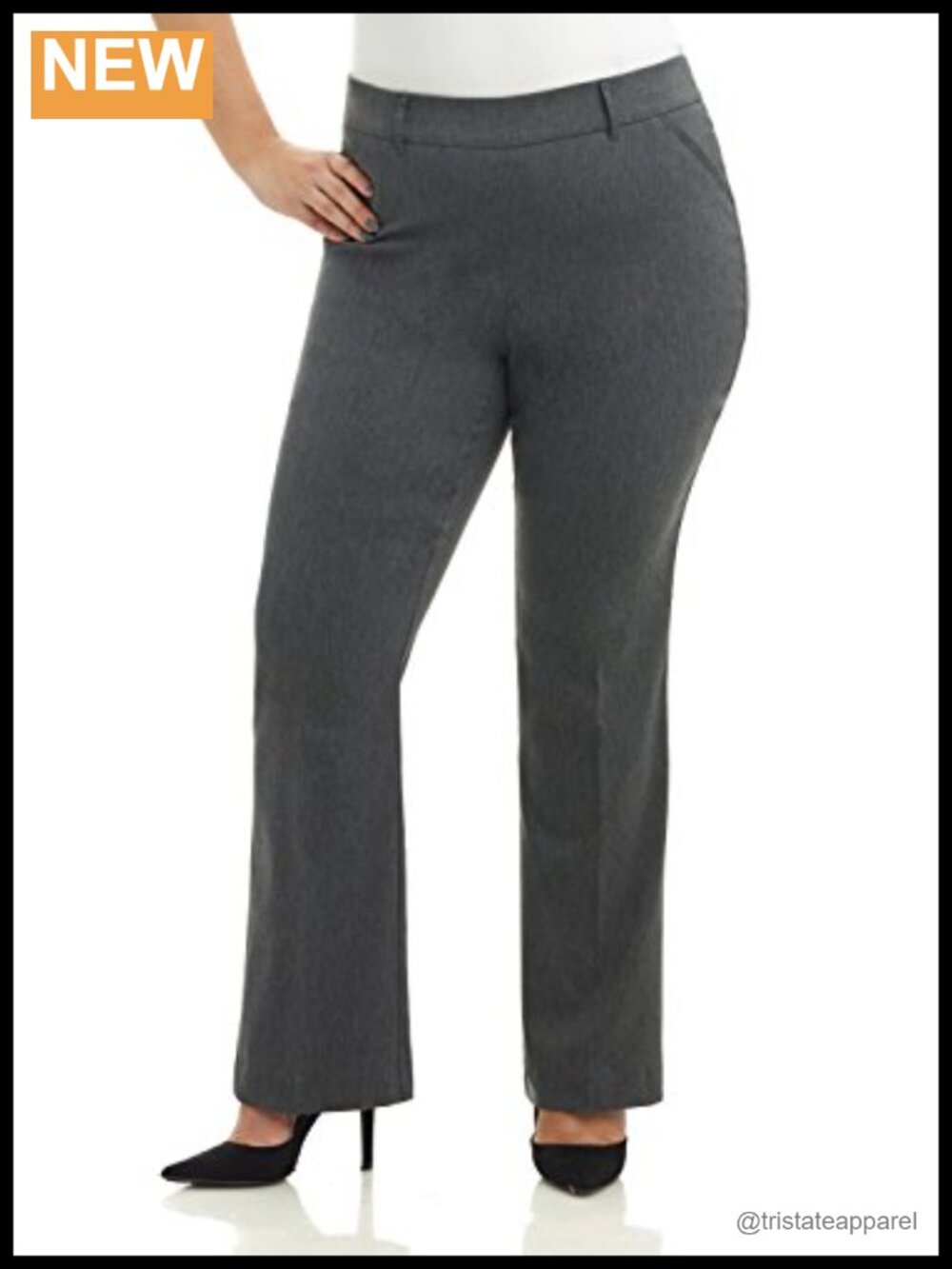 Rekucci Curvy Plus Size Barely Bootcut Pull-On Tummy Control Work Pant